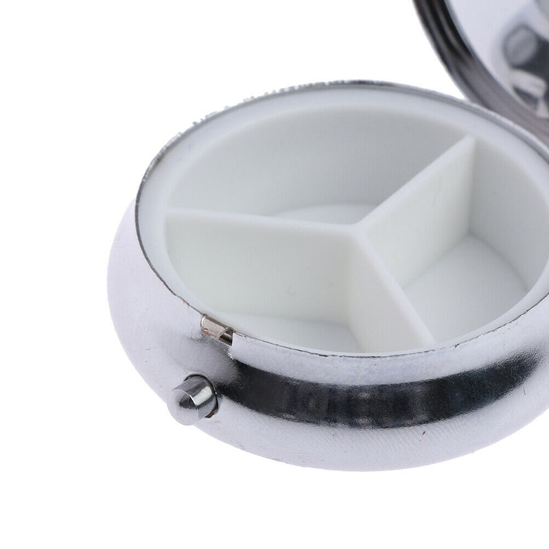 Portable Metal Pill Box Medicine Organizer Storage Container Folding Pill C JR