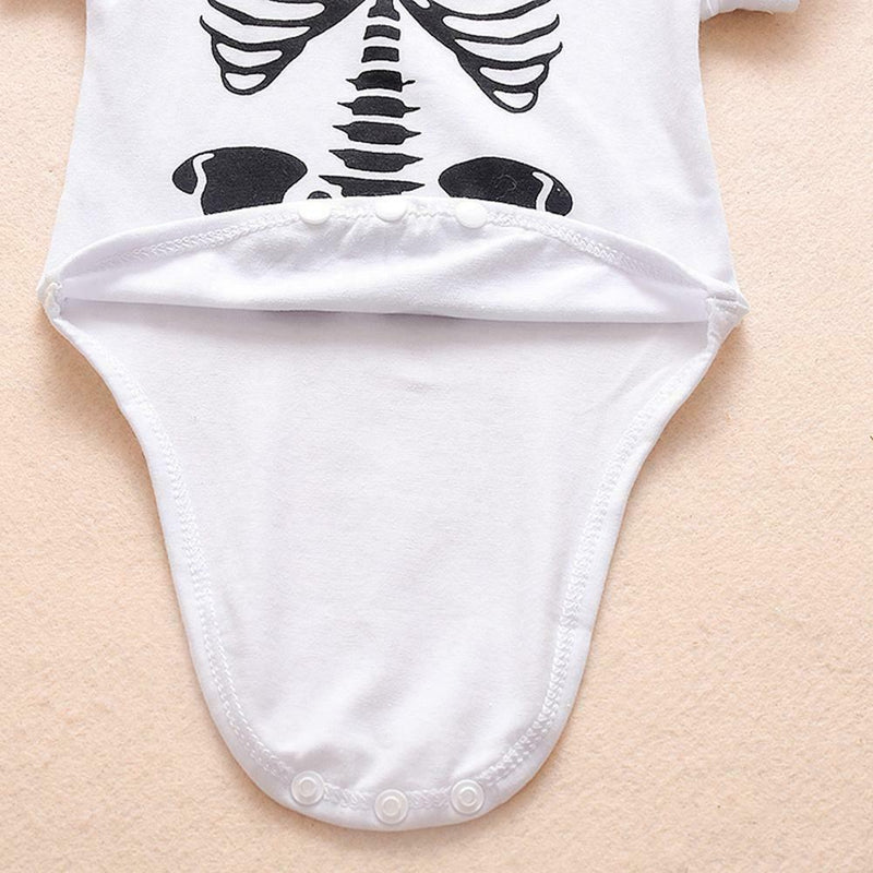 Summer Short Sleeve Baby Bone Print Romper O-neck Solid Jumpsuit (3-6M)
