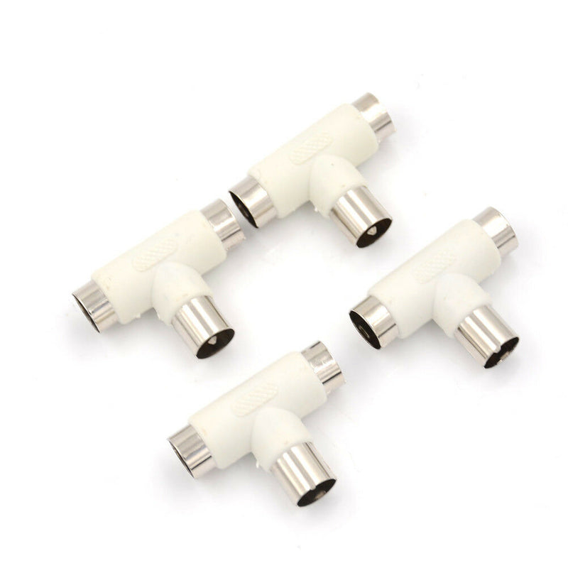 4x Coax Coaxial Antenna Y Splitter Adapter Aerial to TV Converter Plug  jbTEUS