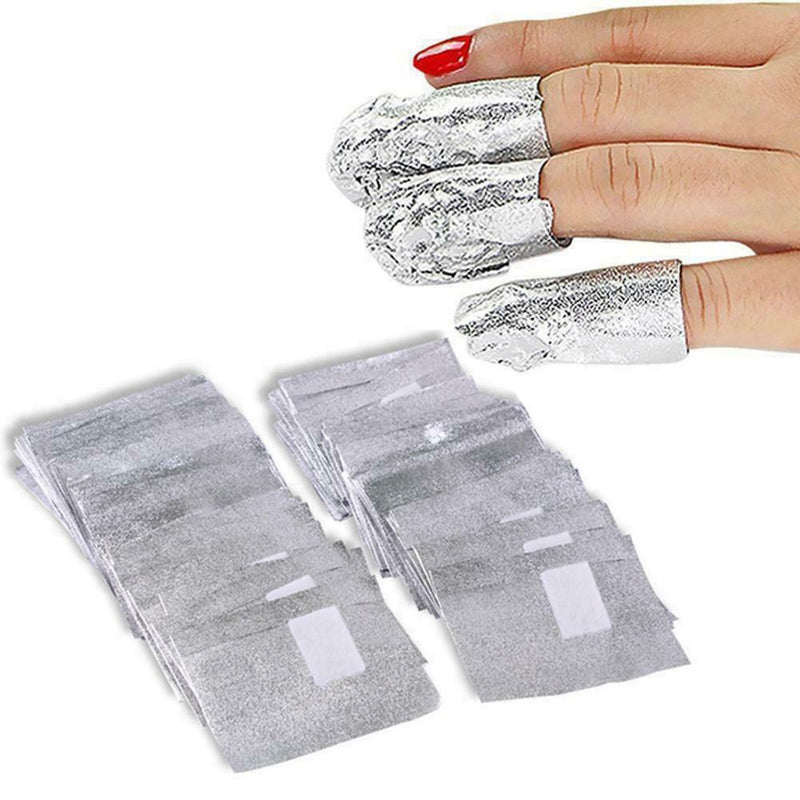 100pc/box Aluminium Foil Nail Art Soak Off Acrylic Polish Nail O3K4 Gel Rem Z1O8