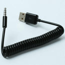 USB Male to 3.5mm Audio Stereo Headphone Spring Cable Durable Cord New DIM