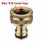 2 Pack Brass Garden Hose/Hosepipe Tap Connector 1/2 Inch and 3/4 Inch 2-in-