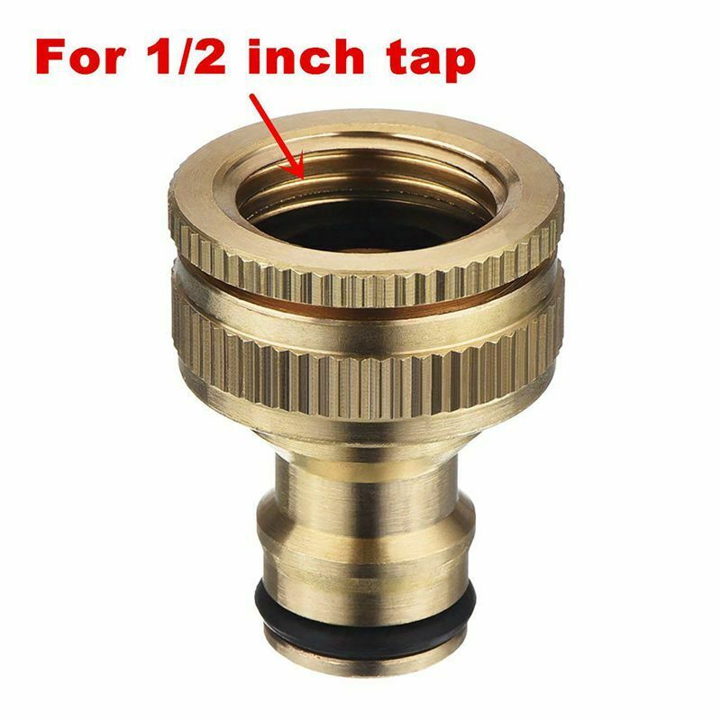 2 Pack Brass Garden Hose/Hosepipe Tap Connector 1/2 Inch and 3/4 Inch 2-in-