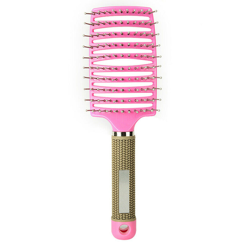 Hair Scalp Massage Comb Curly Detangle Hair Brush Hairdressing Tool (Pink) A