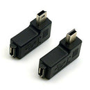 2pcs 90 Degree Left and Right Angled Mini USB 5pin Male to Micro-USB Female