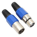 1 Pair XLR 3-Pin Blue Microphone Male/Female Connector Metal Housing Fad  OZ
