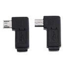 2pcs 90 Degree Mini USB Female to Micro USB Male Adapter Connector