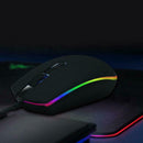 4 Keys USB Wired Mice 2400DPI Adjustable RGB Game Ergonomic Optical Mouse Black