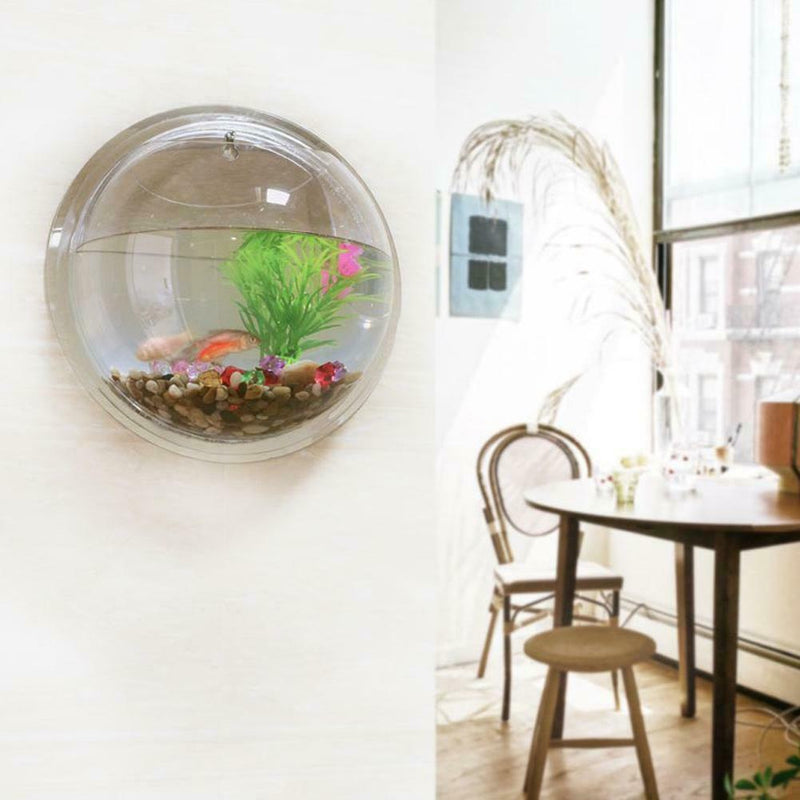 Wall Hanging Bubble Bowl Plant Fish Tank Aquarium Home Decor Transparent) SN9F