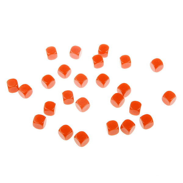 50 Pieces Opaque Blank Dice D6 for D&D RPG MTG Party Games Orange + Beige