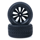 2pcs/set Rubber Pneus Racing Car Tyre Tires & Plastic Hubs Wheel RimsFT