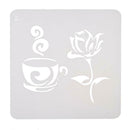 Coffee Flower Lace Hollow Ruler Template DIY Photo Album Diary Drawing Tool