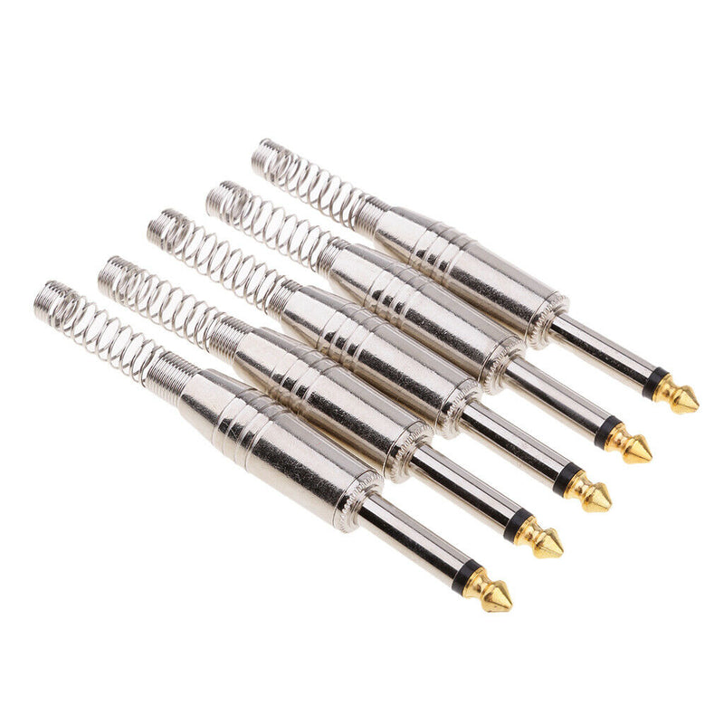 5Pack 1/4" Male 6.35mm Audio Cable Amplifier Connector Mono Connector