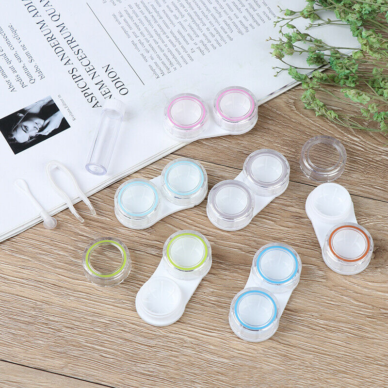 6Pairs Portable Contact Lens Case Box Storage Eye Care Kit Organizer Containe 3C