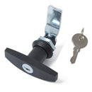Boat Marine Garage Door Opener T Lock Handle + 2 keys Safe Lock Black