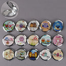 Women makeup compact pocket owl mirrors portable double-side folding mirror -Q