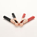 4XRed&Black Car Battery Test Lead Clips Crocodile Alligator Clamps 50A 80mm 3C