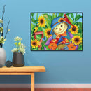 Full Drill Round Diamond Painting Home Decor Mosaic (B3347 Scarecrow Bird)