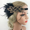 Handmade Feather Headband - Flapper Feather Headpiece - 1920s Beaded Headband