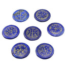 7pcs Natural Blue Lapis Lazuli Set Crystal Polished Engraved Crystal Reiki