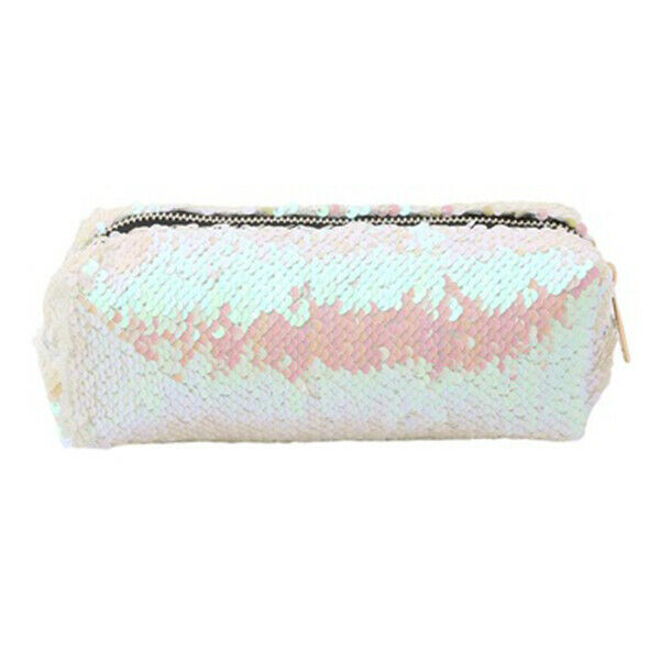 DIY Double Color Sequins Glitter Handbag Pencil Case Cosmetic Bag Makeup Po L3Z4