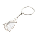 2 Pcs Couple Dolphin Keychain Love Heart Key Chain O2F1