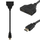 HDMI Splitter Cable Converter 1 Input 2 Output M to Play F Black Game TV Fo G5J7