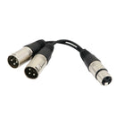 2Pcs XLR Female to Double Male 3Pin MIC Shielded Cable Microphone Audio Lead