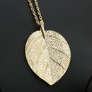 Women Graceful Golden Leaf Exquisite Pendant Necklace Long Sweater Chain 2017YU