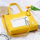 Cotton Canvas Bag Handbags Custom Ins Korean Color Stitching Shopping Bag P