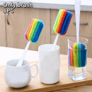 Flexible Cup Brush Replacement Head Long Handle Sponge Cleaner Bottle Scrubber