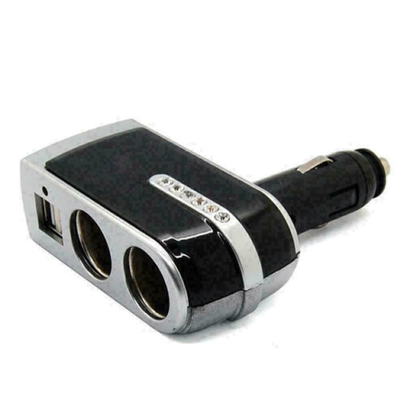 Dual USB 2 Way Car Cigarette Lighter Socket Splitter DC U0F9 Adapter Charge R6K7