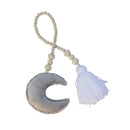 Beaded Moon Tassel Hanging Ornament Curtains Tieback for Home Shop Decor