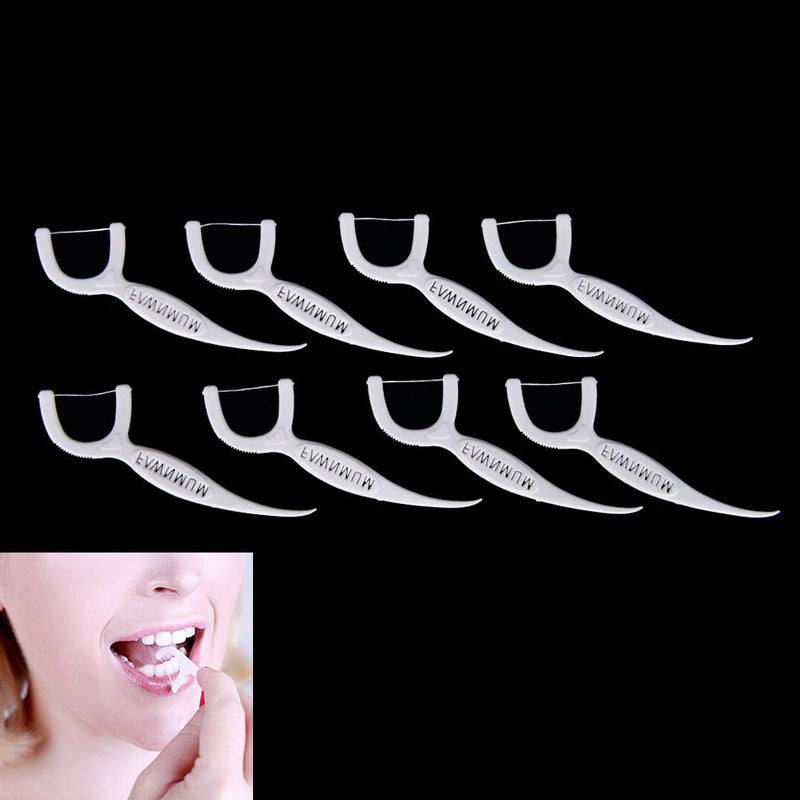 100Pcs/Pack Sticks Health Tooth Clean Picks Dental Floss Flosser Toothpicks Ew