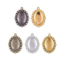 30Pcs Oval Pendant Trays Bezel with Dome Glass Cabochon for DIY Jewelry M BVP
