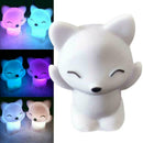 1x Fox Shape LED Night Light Changing Colors Home Desktop Lamp Bedside Deco Q2G4