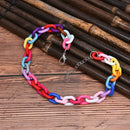Boho Rainbow Acrylic Link Chain Necklace Bohemian Choker Necklace Jewelry G Gw