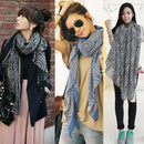 Blue Long Soft Printed Ladies Large Long Women Lady Sarong Scarf Wrap Scarves