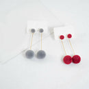 Fashion Ball Drop Earrings For Women Korean Personality Round Long Tassel E