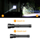 Metal Telescopic LED Flashlight Zoom Torch Light For Camping USB Power Display