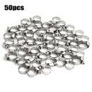 50pcs 13-20MM Stainless Steel Car Vehicle Drive Hose Clamp Fuel Line Worm Clips
