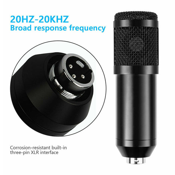 Studio Recording Condenser Microphone Kit USB Cable Audio Cable for Podcast