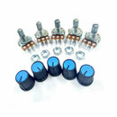 9 PCS (1pcx9 Value) Linear Potentiometer 15mm Shaft With Nuts And Potentiom