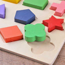 Wood Geometric Shapes Sort Math Montessori Puzzle Kids Educational Toys (1) A