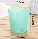 Pen Holder Round Plastic Brush Pencil Storage Organiser Wastebasket Lace Ho