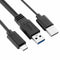 USB 3.0 Male & USB 2.0 Dual Power Data Y To Type-C USB-C Cable for Laptop & L9F8