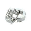 Stainless Steel Crystal Rhinestone Huggie Hoop Earrings 0.55x0.16"