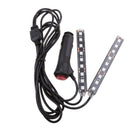 2 in 1 Green 9LED Floor Atmosphere Lights Underdash ighting Strip Kit