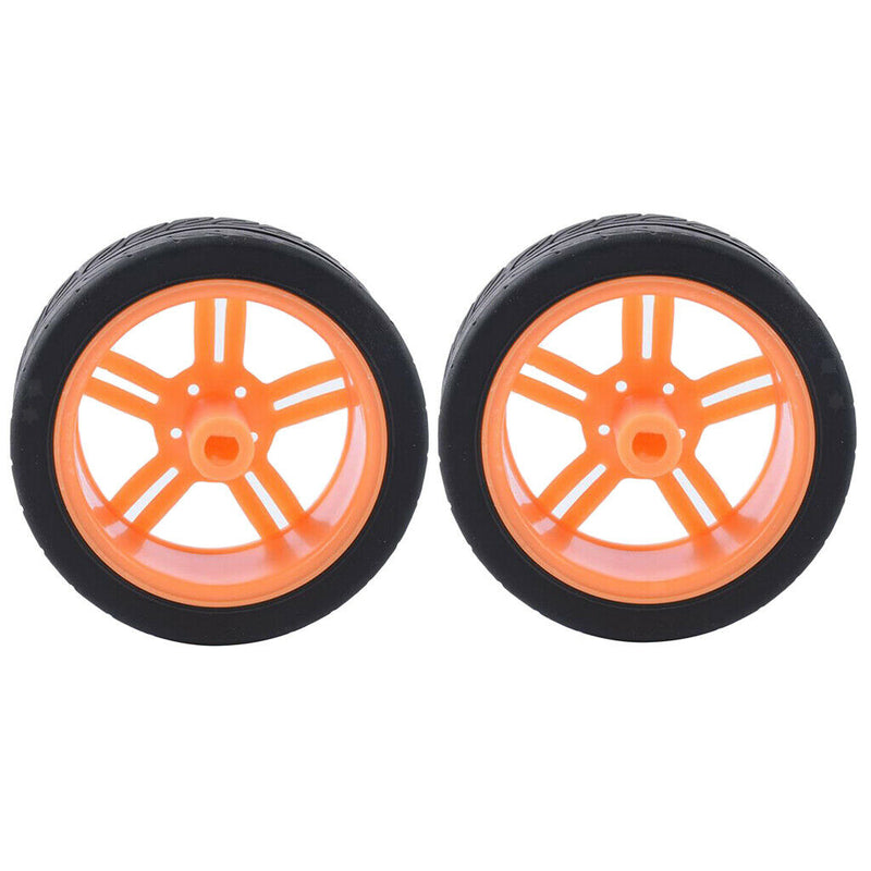 6x Smart Rubber Tire TT Motor Car Wheel For Robot Car RC