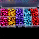 300 Pieces Mixed Colors Jingle Christmas Bells Loose Beads Charms 8mm Jewelry